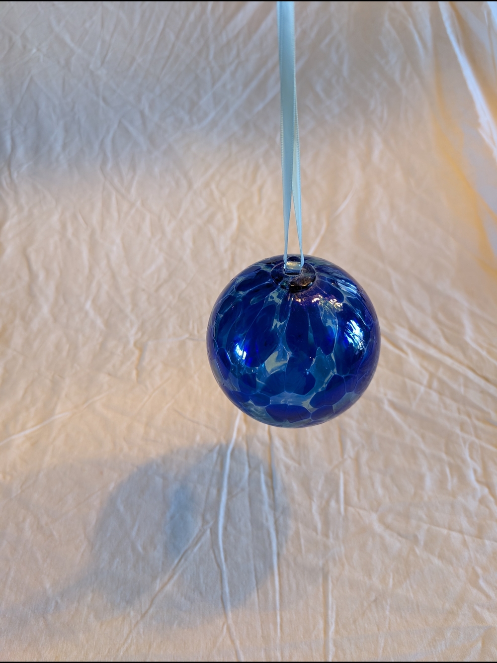 2/60$ Vintage Blue Blown Glass Hanging Orb/ Witch Ball